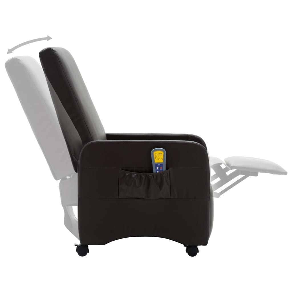 Massagesessel Braun Kunstleder
