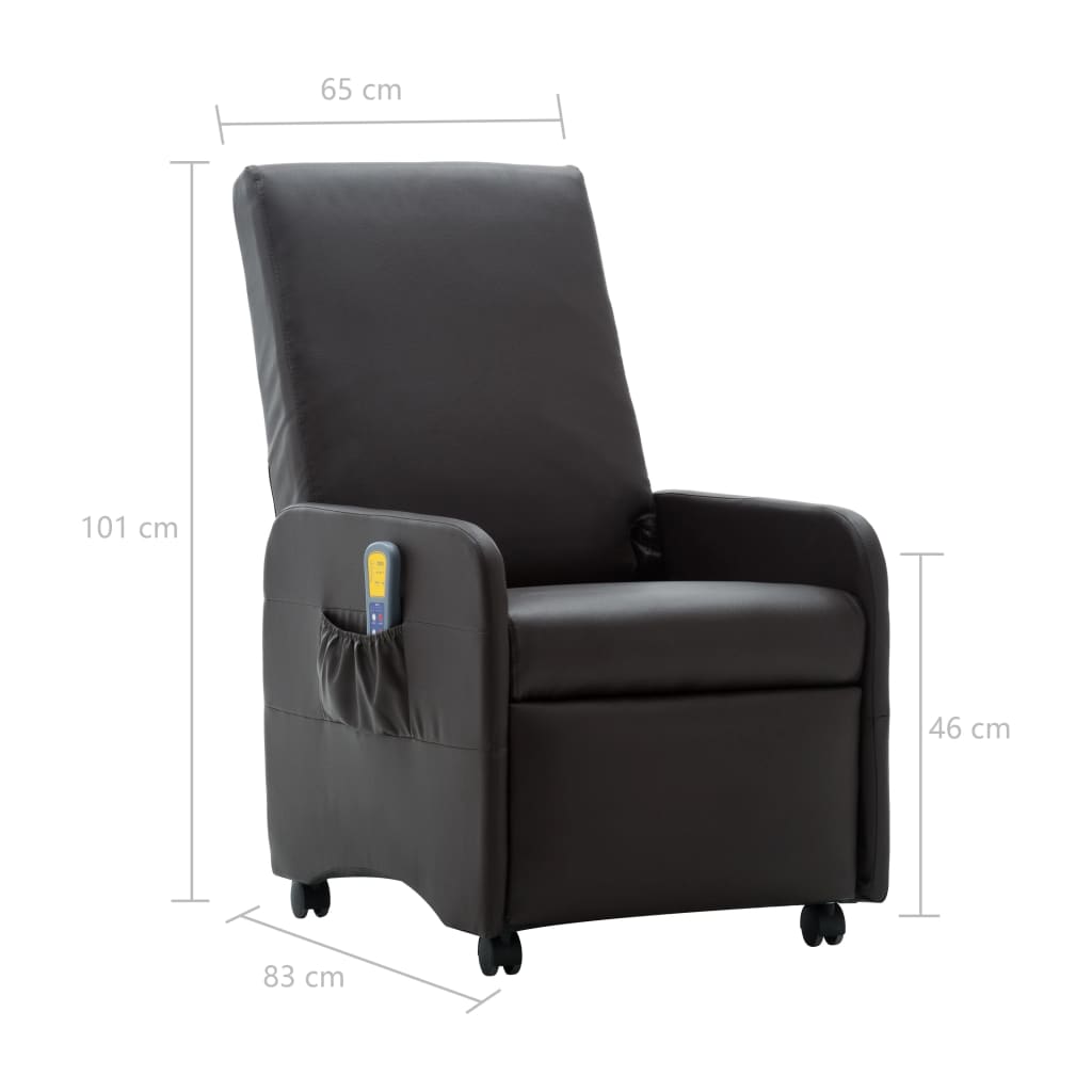 Massagesessel Braun Kunstleder
