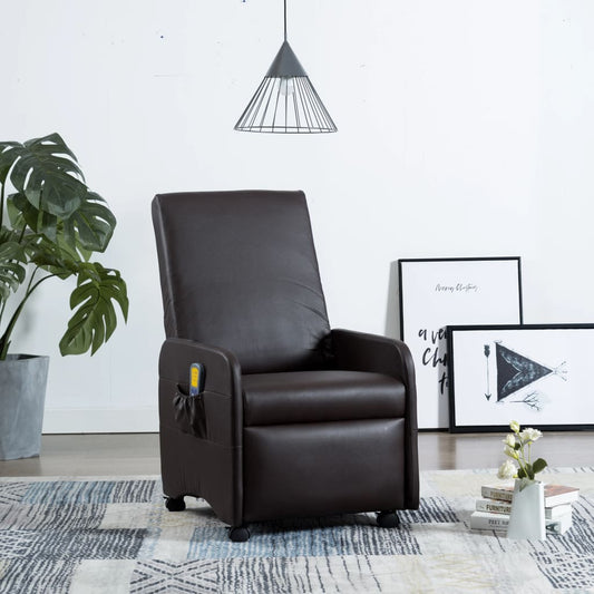 Massagesessel Braun Kunstleder