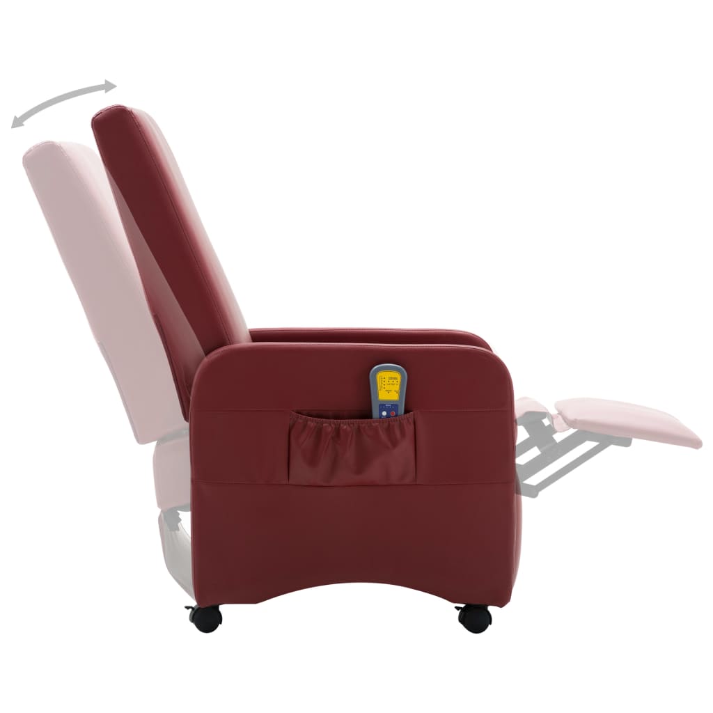 Massagesessel Weinrot Kunstleder