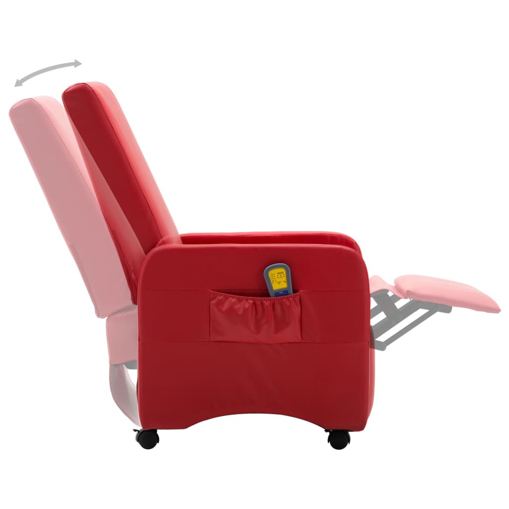 Massagesessel Rot Kunstleder
