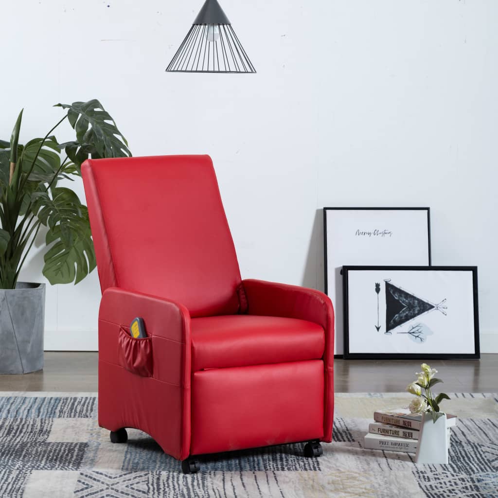 Massagesessel Rot Kunstleder