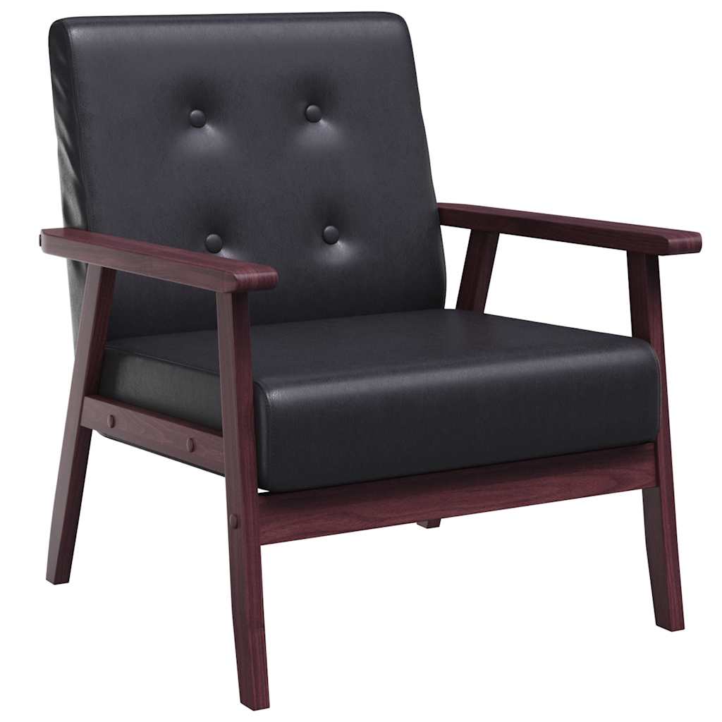 Sessel Schwarz Kunstleder