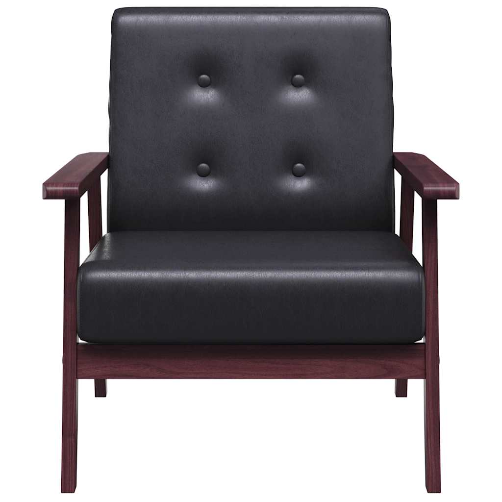 Sessel Schwarz Kunstleder