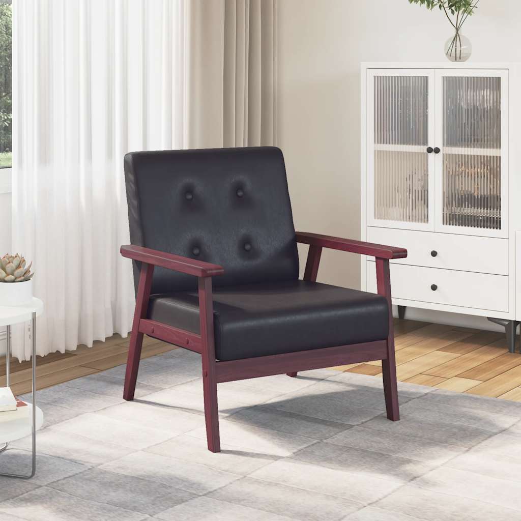 Sessel Schwarz Kunstleder
