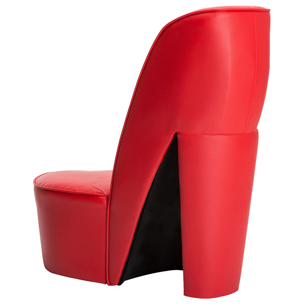 Stuhl in Stöckelschuh-Form Rot Kunstleder