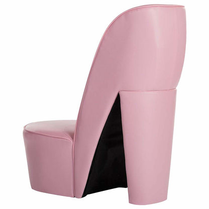 Stuhl in Stöckelschuh-Form Rosa Kunstleder