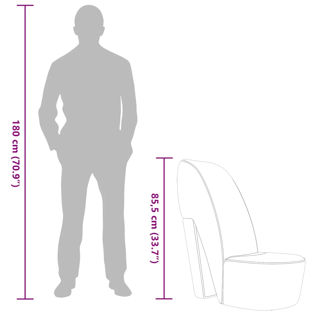 Stuhl in Stöckelschuh-Form Silbern Kunstleder