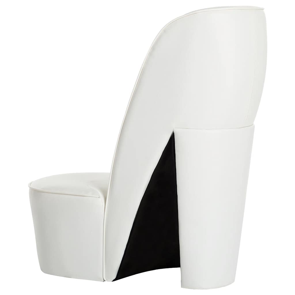 Stuhl in Stöckelschuh-Form Weiß Kunstleder