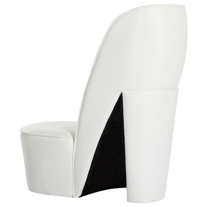 Stuhl in Stöckelschuh-Form Weiß Kunstleder