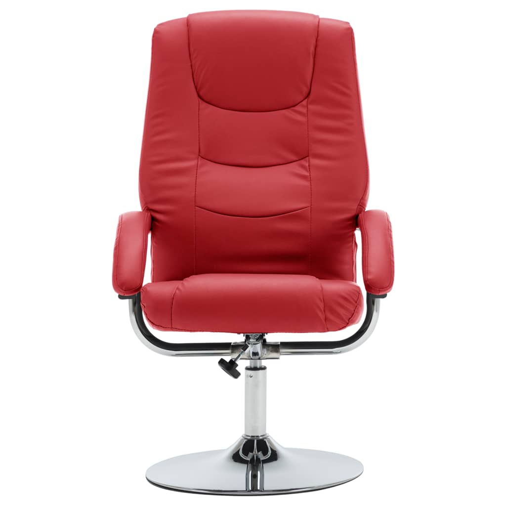 Relaxsessel mit Fußhocker Rot Kunstleder