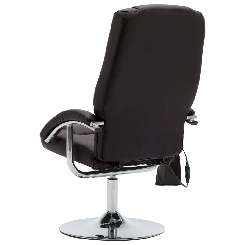 Massagesessel mit Fußhocker Braun Kunstleder