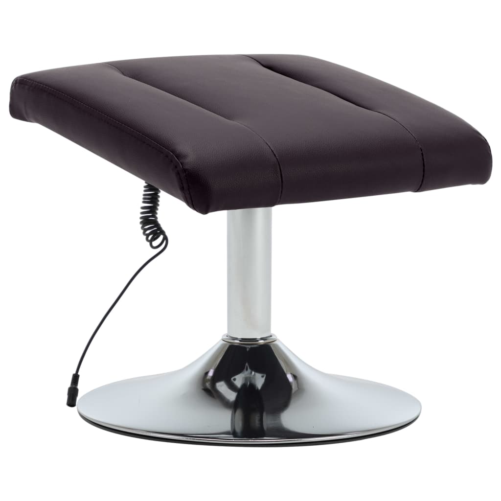 Massagesessel mit Fußhocker Braun Kunstleder