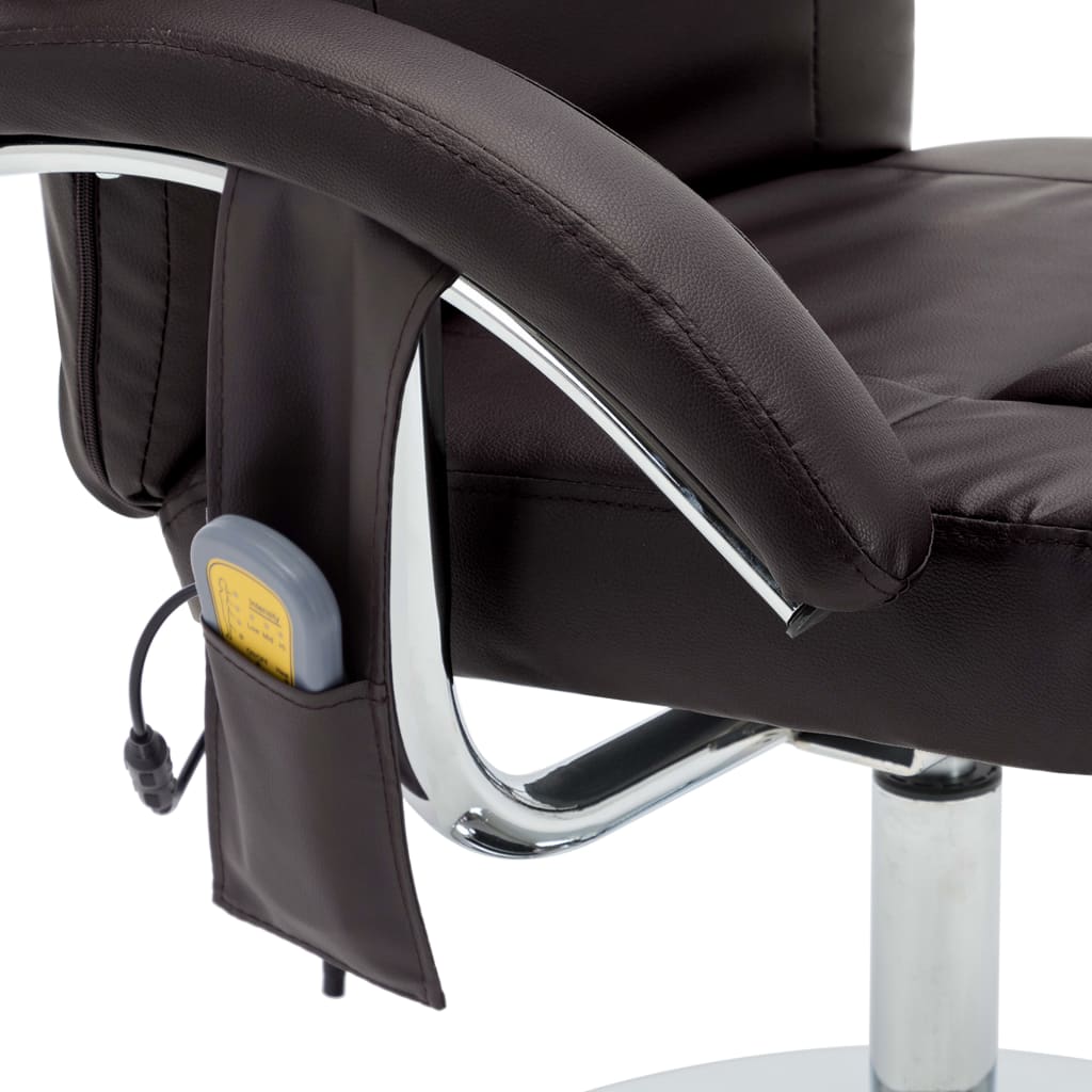 Massagesessel mit Fußhocker Braun Kunstleder