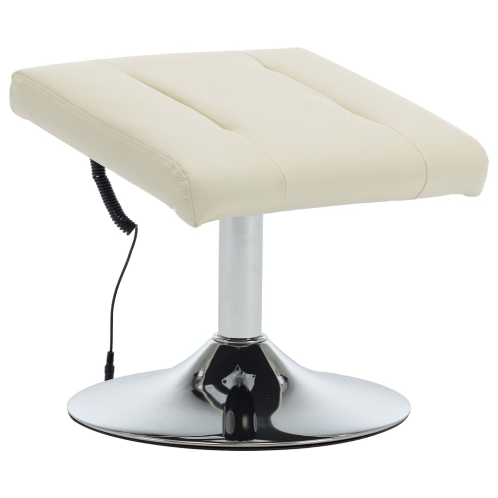Massagesessel mit Fußhocker Creme Kunstleder