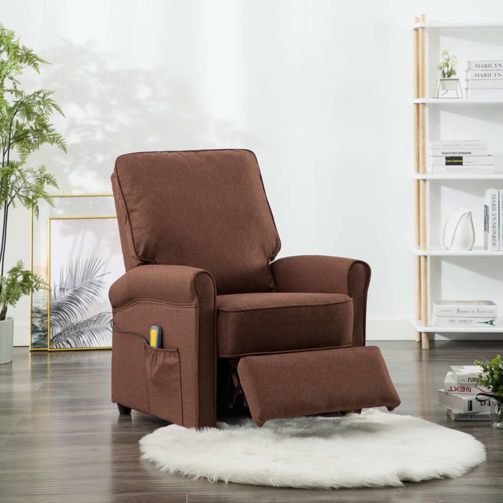 Massagesessel Braun Stoff