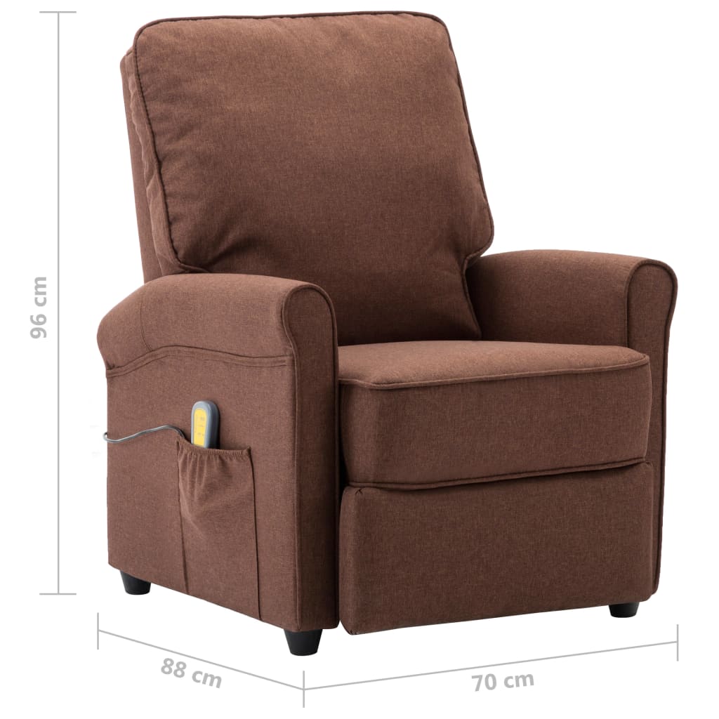 Massagesessel Braun Stoff
