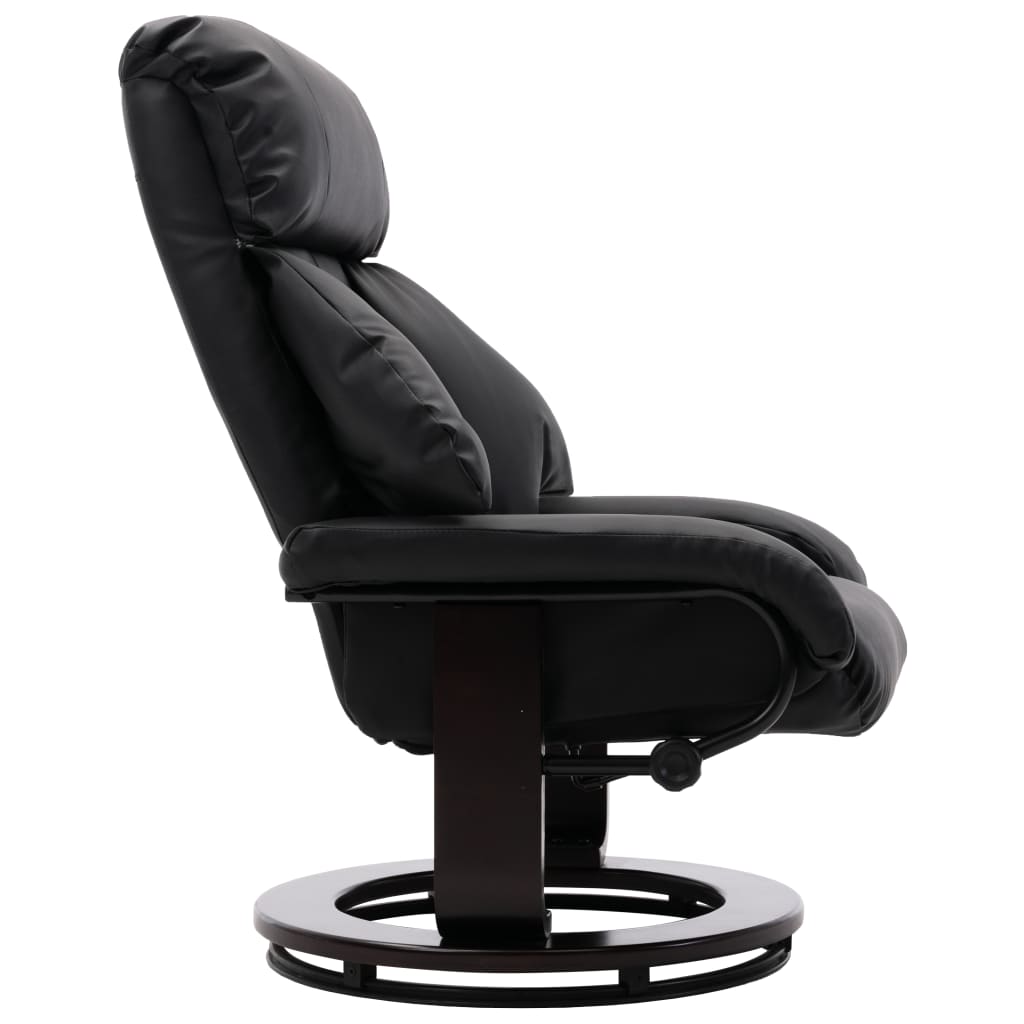 TV-Sessel mit Fußhocker Schwarz Kunstleder