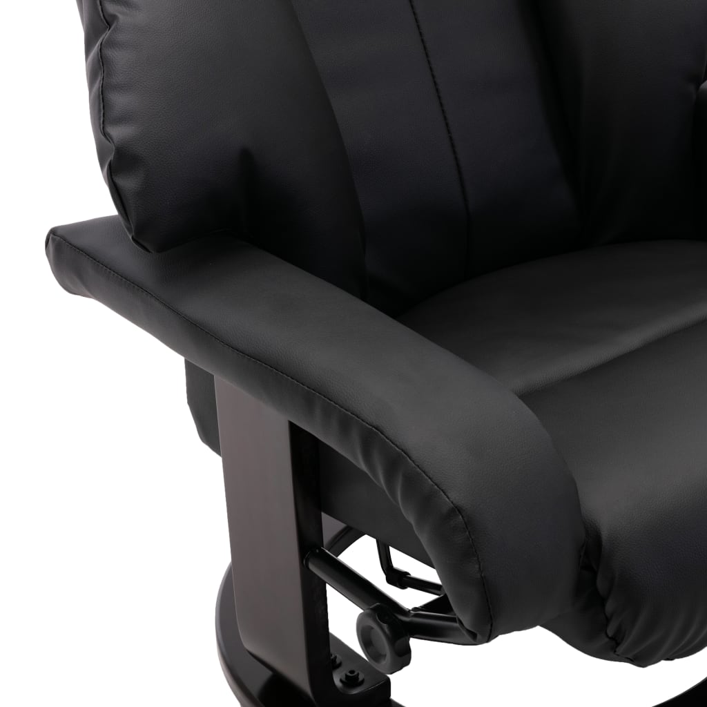 TV-Sessel mit Fußhocker Schwarz Kunstleder