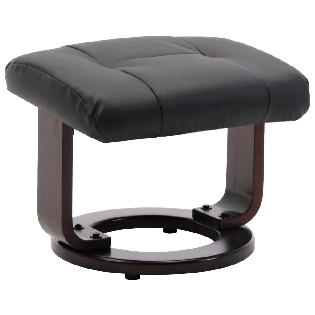 TV-Sessel mit Fußhocker Schwarz Kunstleder
