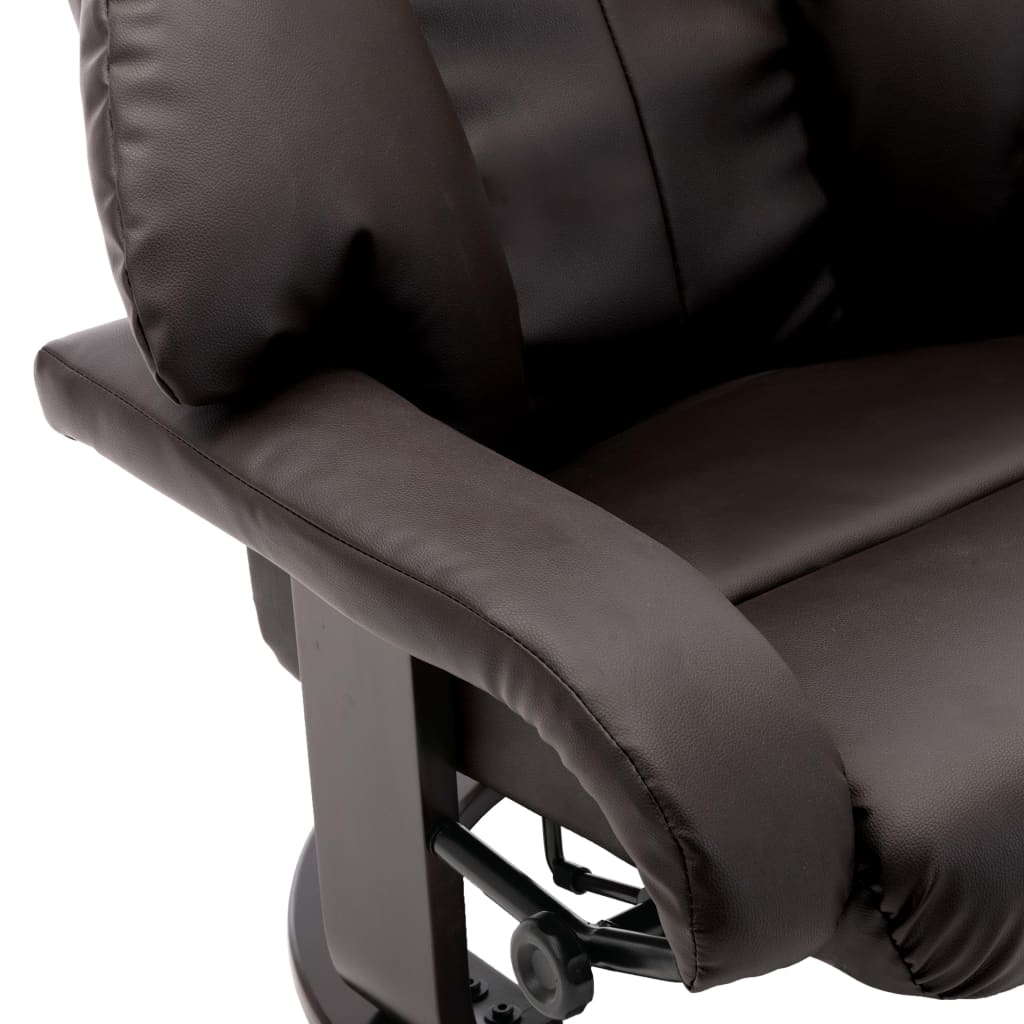 TV-Sessel mit Fußhocker Braun Kunstleder