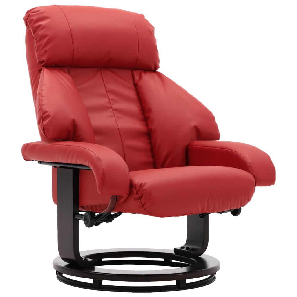 TV-Sessel mit Fußhocker Rot Kunstleder