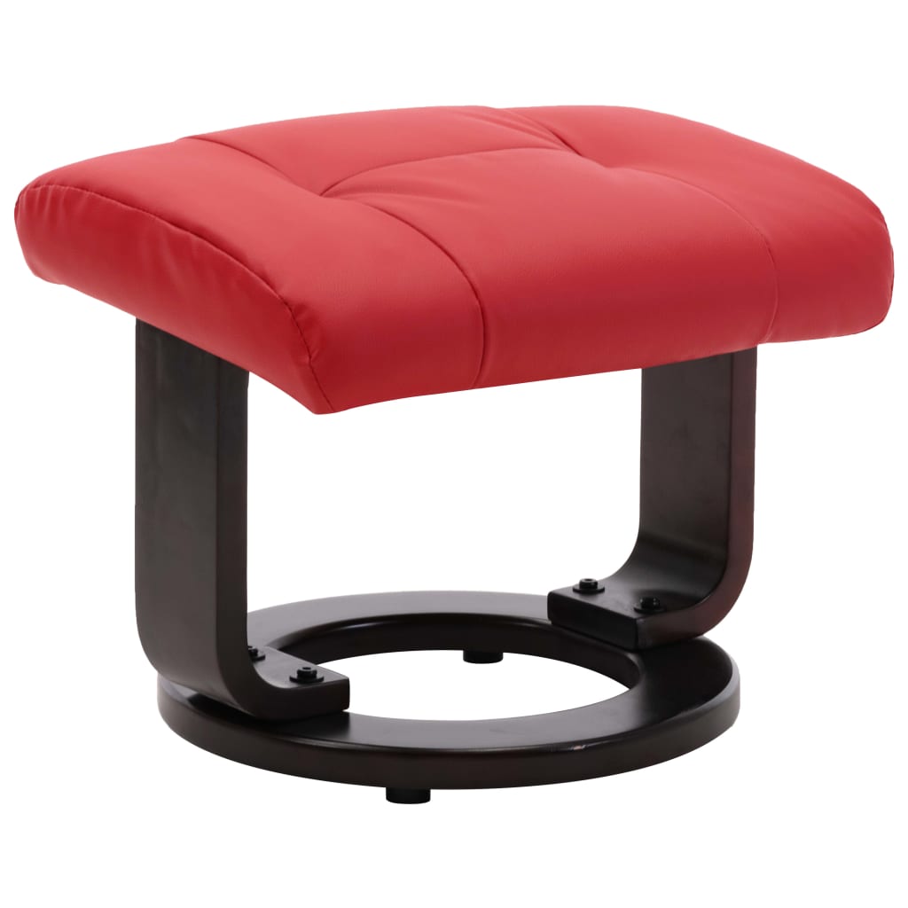 TV-Sessel mit Fußhocker Rot Kunstleder