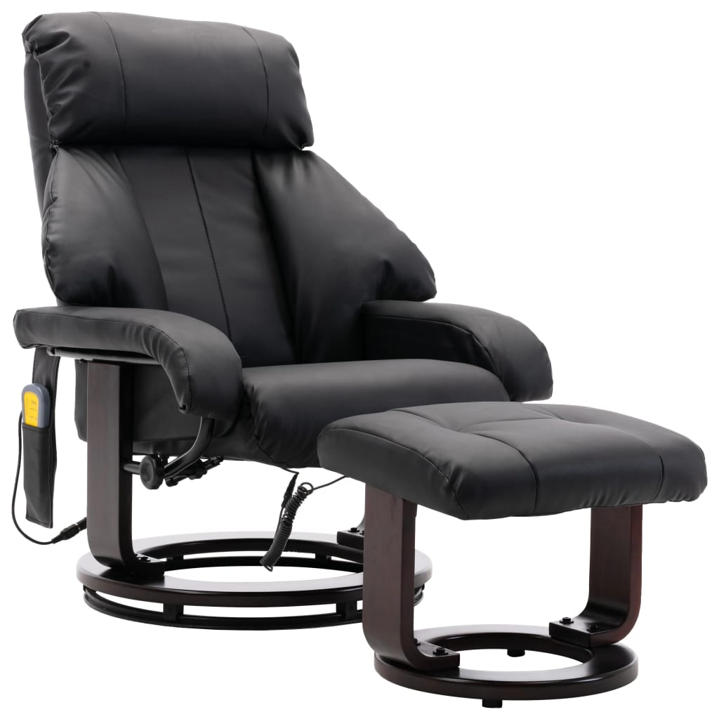 TV-Massagesessel Schwarz Kunstleder