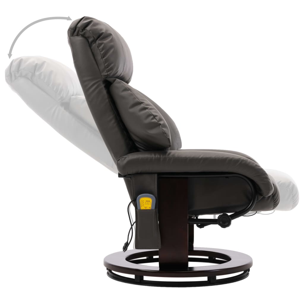 TV-Massagesessel Grau Kunstleder