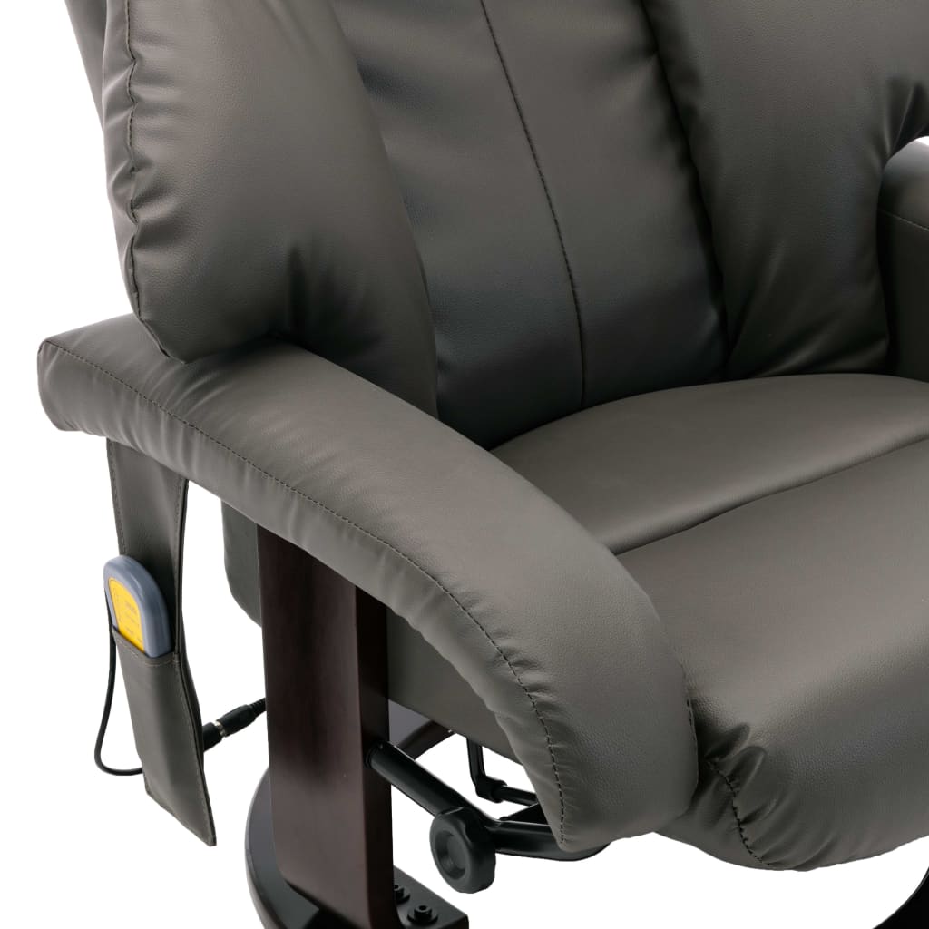 TV-Massagesessel Grau Kunstleder