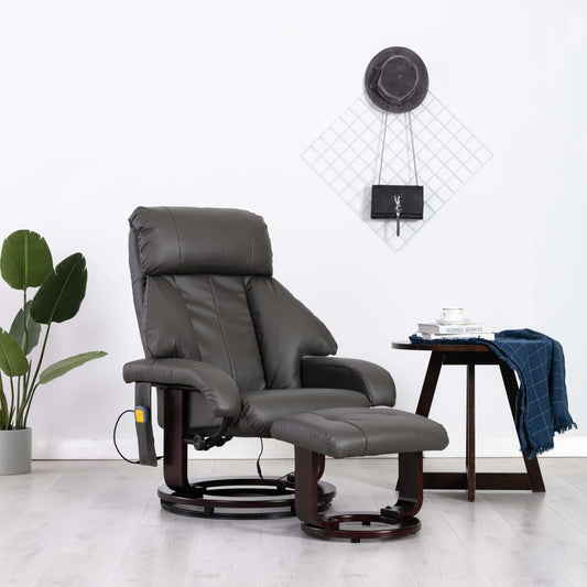 TV-Massagesessel Grau Kunstleder