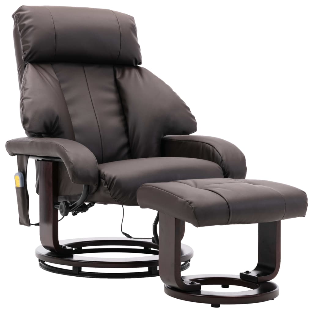 TV-Massagesessel Braun Kunstleder