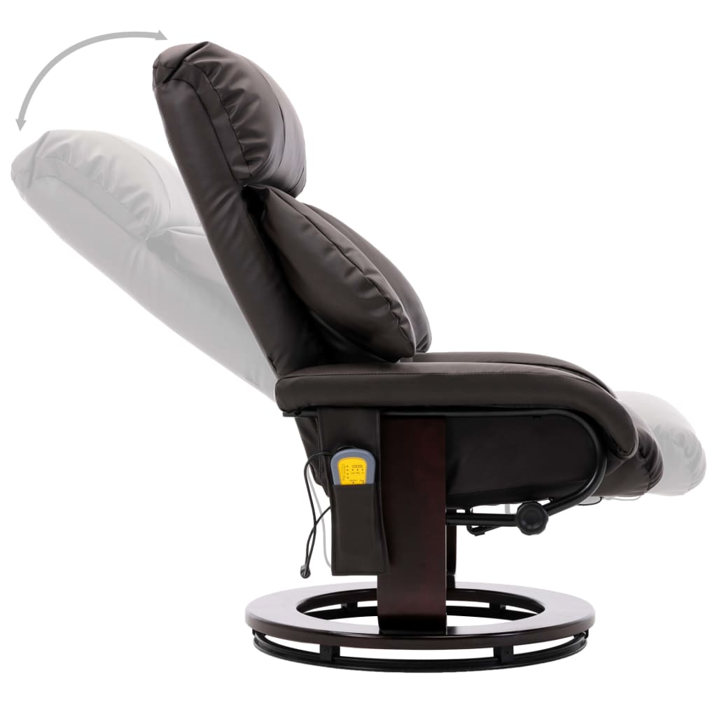 TV-Massagesessel Braun Kunstleder