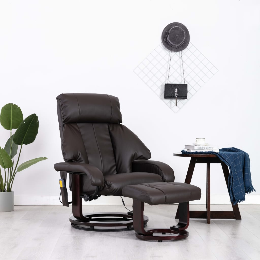 TV-Massagesessel Braun Kunstleder