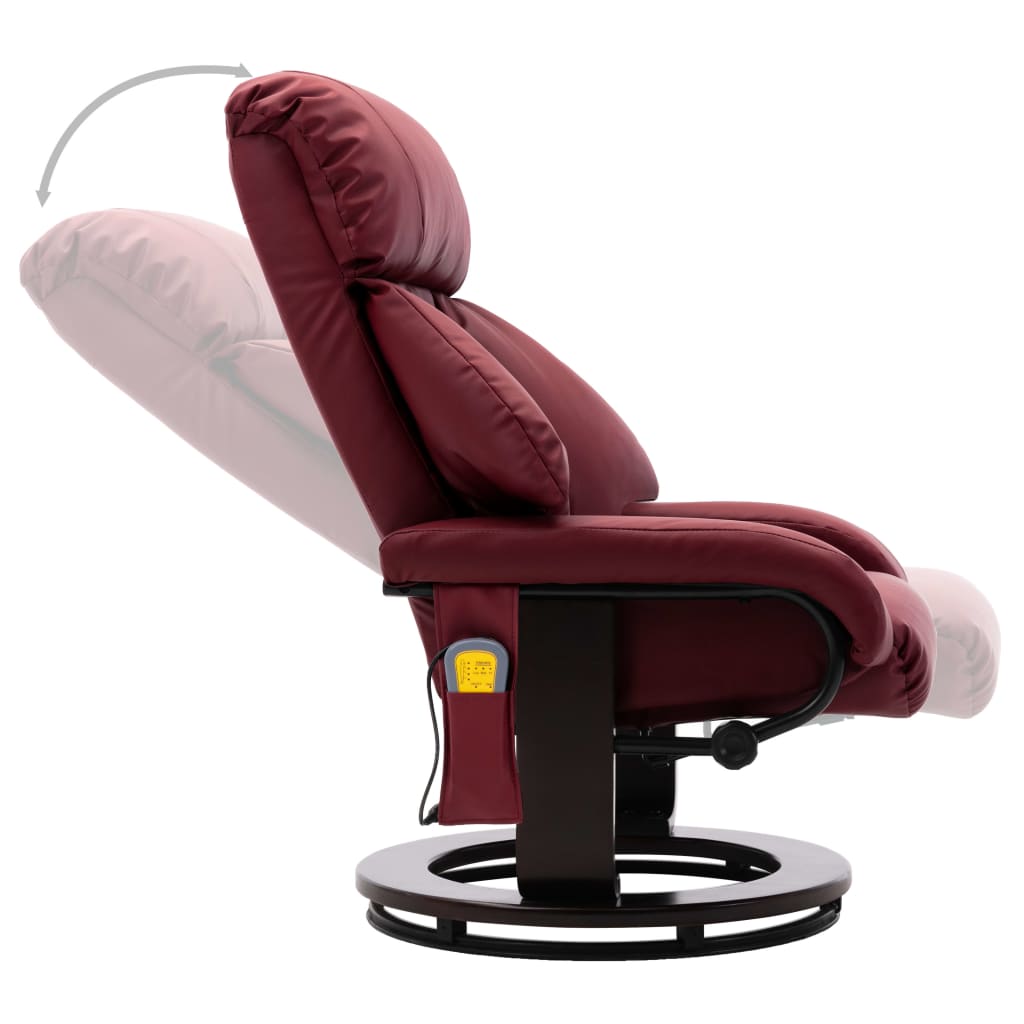 TV-Massagesessel Weinrot Kunstleder