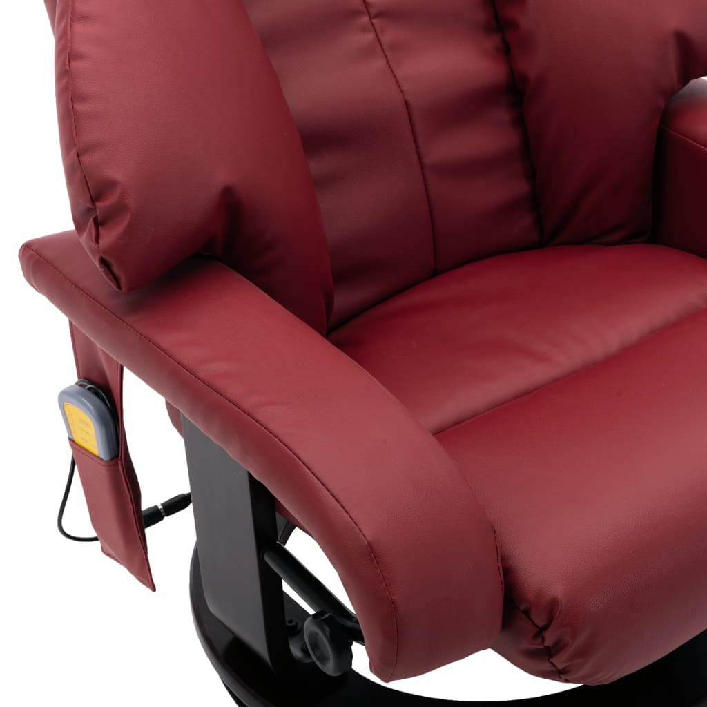 TV-Massagesessel Weinrot Kunstleder