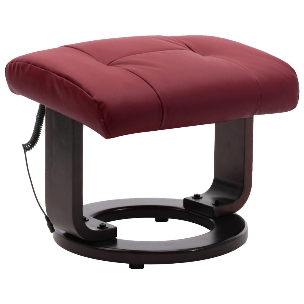 TV-Massagesessel Weinrot Kunstleder