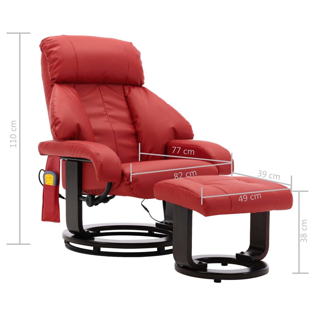 TV-Massagesessel Rot Kunstleder