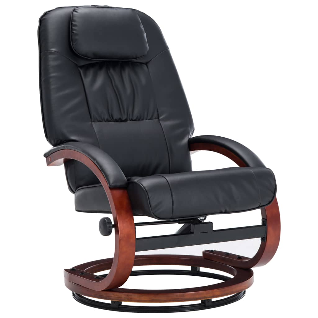 Relaxsessel mit Fußhocker Schwarz Kunstleder