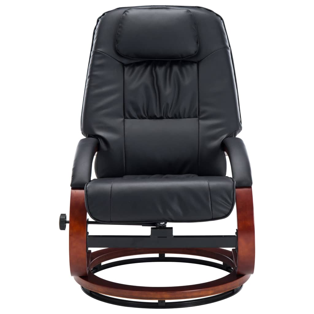Relaxsessel mit Fußhocker Schwarz Kunstleder