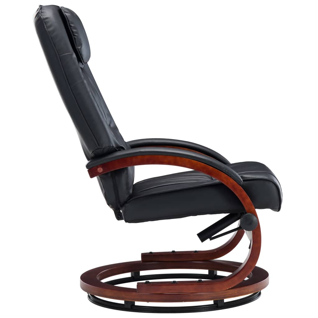 Relaxsessel mit Fußhocker Schwarz Kunstleder
