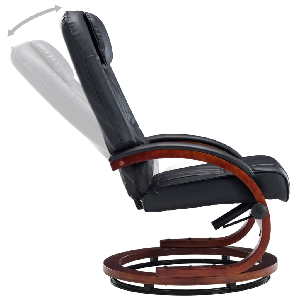 Relaxsessel mit Fußhocker Schwarz Kunstleder
