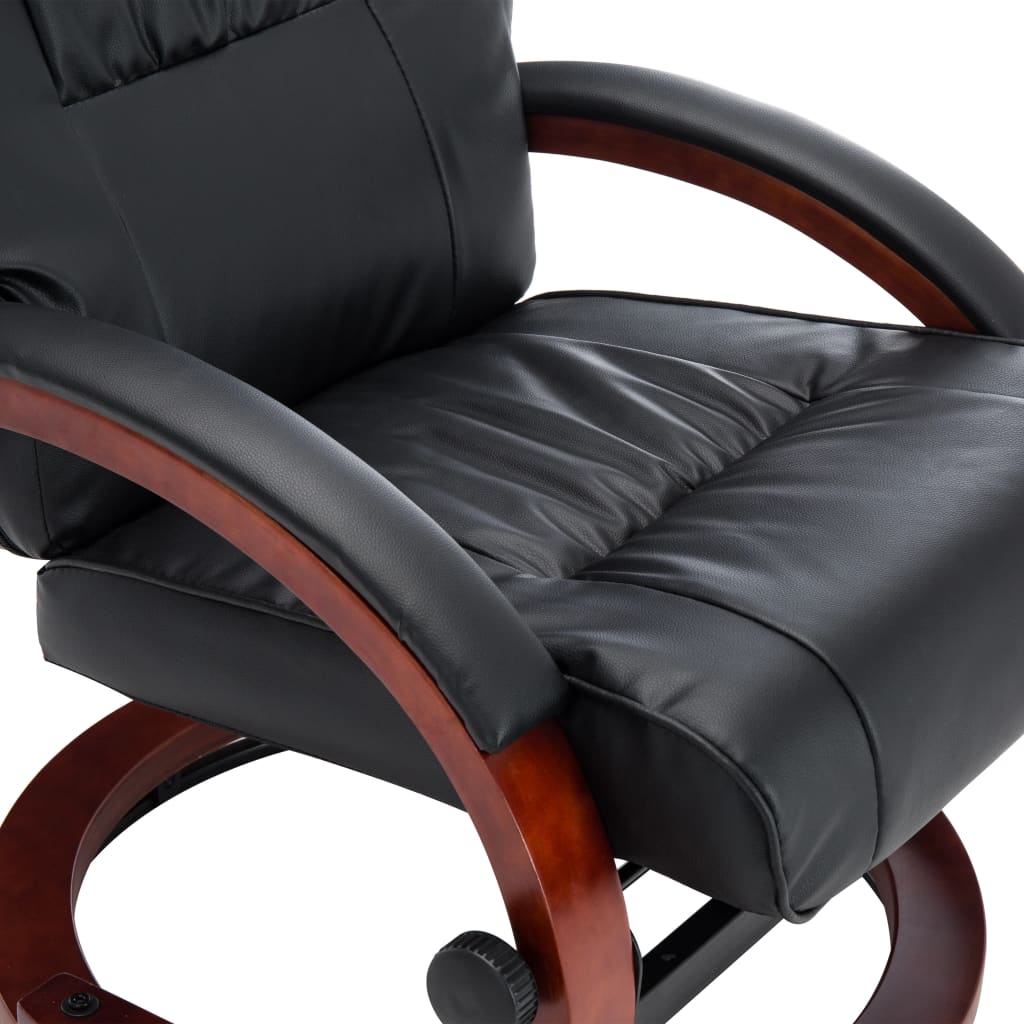 Relaxsessel mit Fußhocker Schwarz Kunstleder