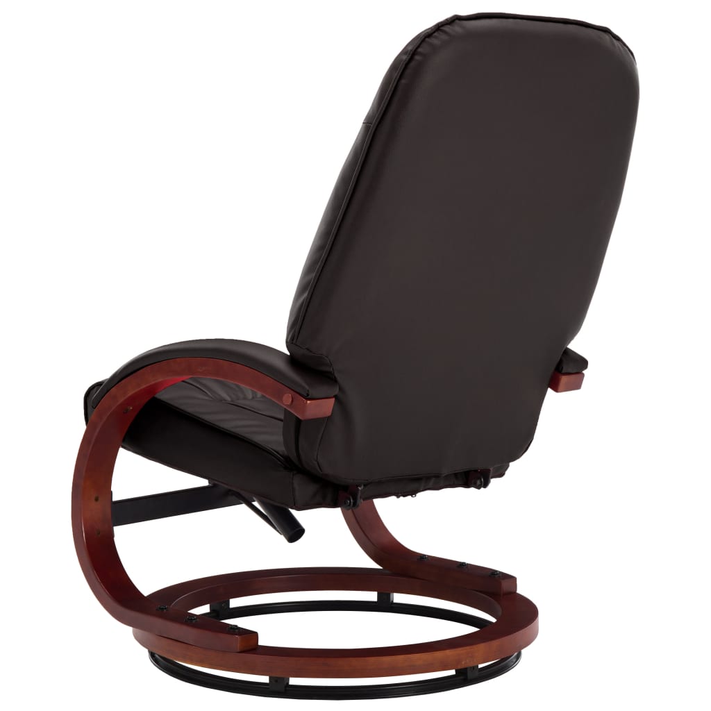 Relaxsessel mit Fußhocker Braun Kunstleder
