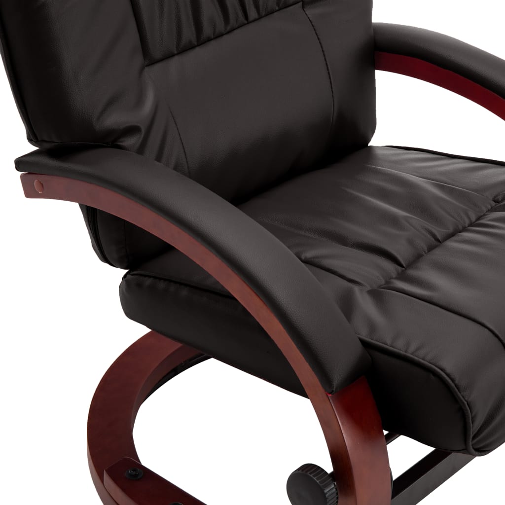 Relaxsessel mit Fußhocker Braun Kunstleder
