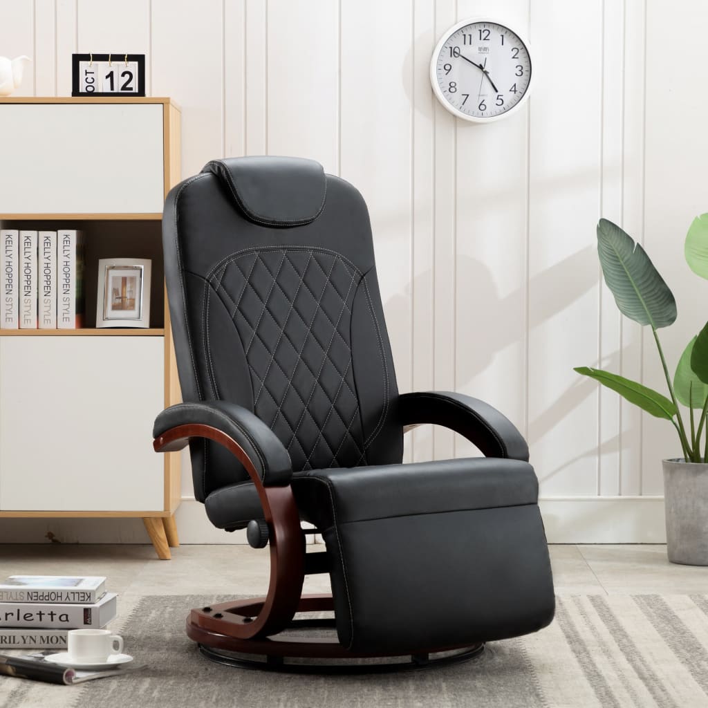 TV-Sessel Schwarz Kunstleder