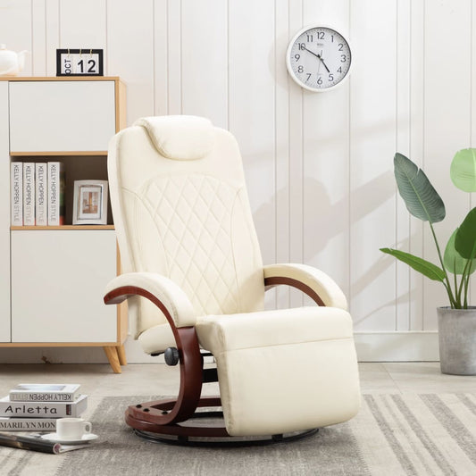 TV-Sessel Cremeweiß Kunstleder