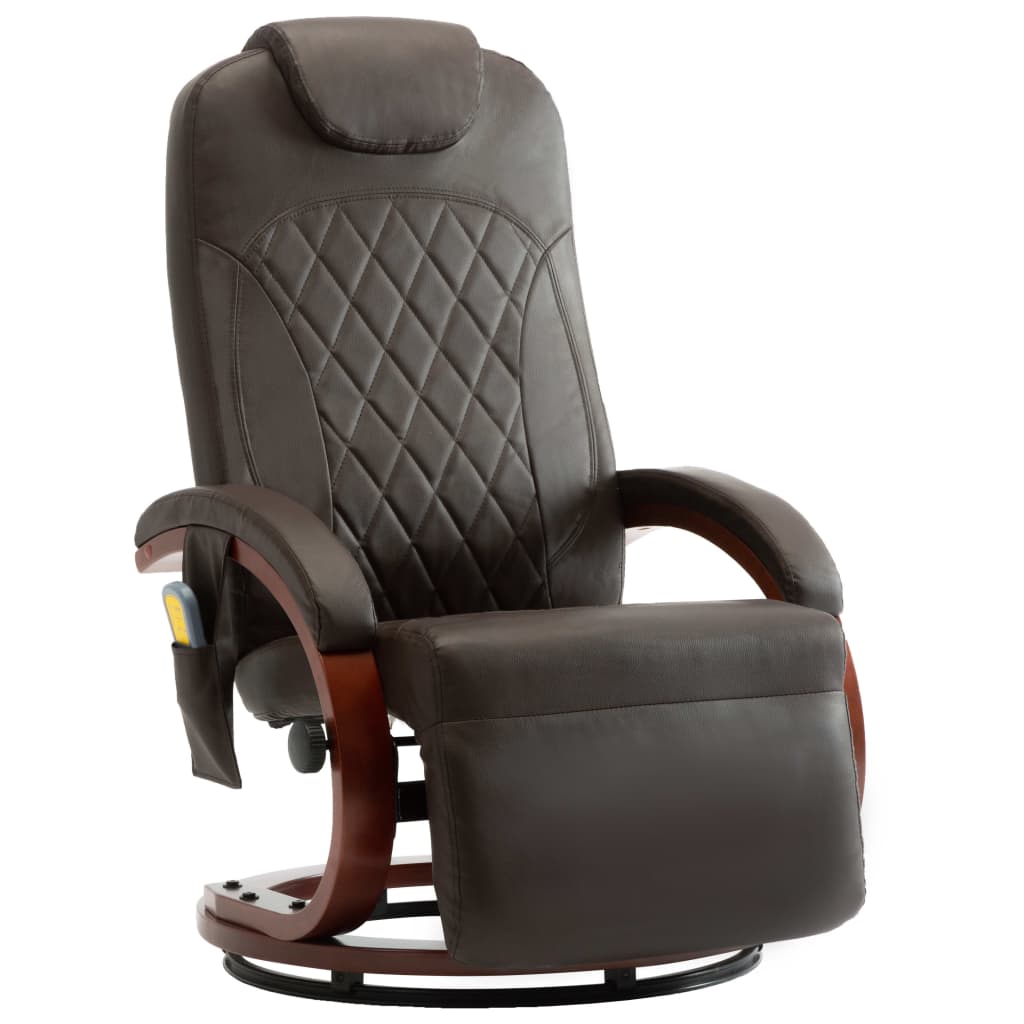 TV-Massagesessel Braun Kunstleder