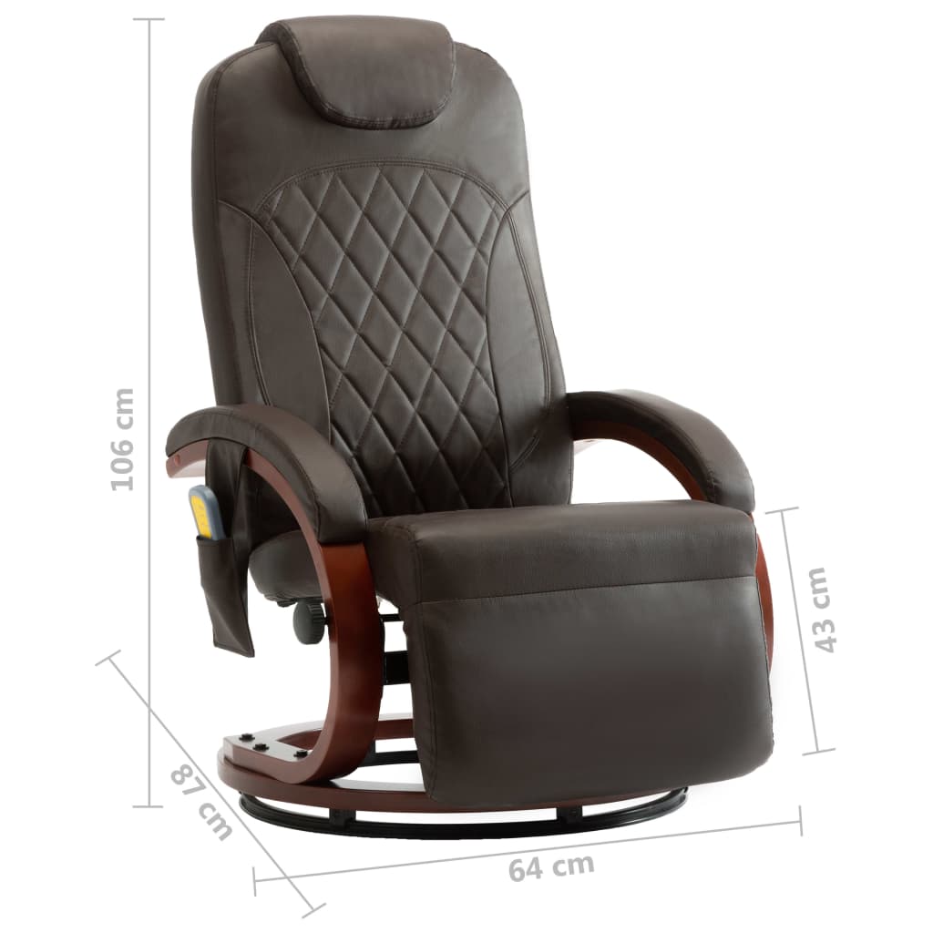 TV-Massagesessel Braun Kunstleder