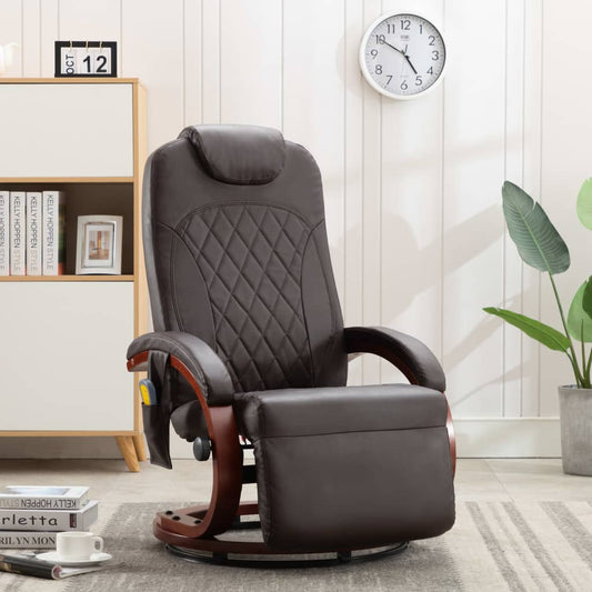 TV-Massagesessel Braun Kunstleder